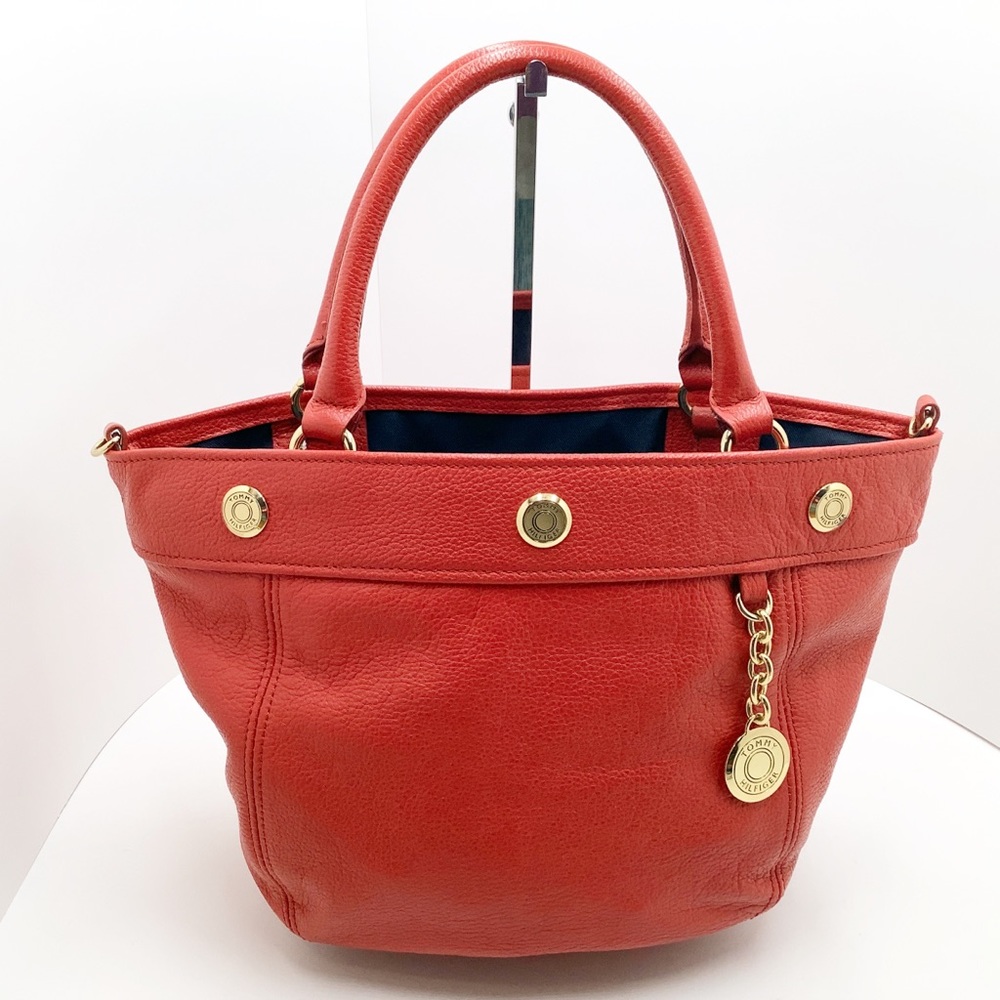 {Tommy Hilfiger} Red Leather Tote